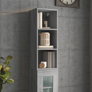 vidaXL Wall Cabinet Grey Sonoma 32.5x34.5x90 cm Engineered Wood