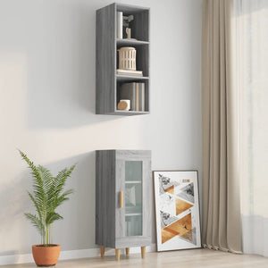 vidaXL Wall Cabinet Grey Sonoma 32.5x34.5x90 cm Engineered Wood