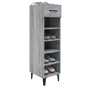 vidaXL Shoe Cabinet Grey Sonoma 30x35x105 cm Engineered Wood