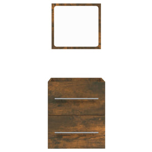 vidaXL Bathroom Cabinet with Mirror Smoked Oak 41x38.5x48 cm Engineered Wood