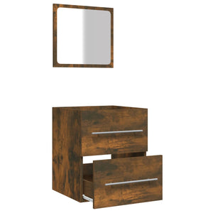 vidaXL Bathroom Cabinet with Mirror Smoked Oak 41x38.5x48 cm Engineered Wood