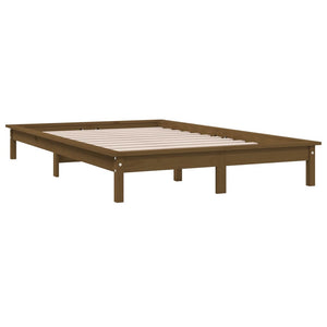 vidaXL Bed Frame Honey Brown 150x200 cm Solid Wood Pine 5FT King Size
