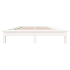 vidaXL Bed Frame White 135x190 cm Solid Wood Pine 4FT6 Double