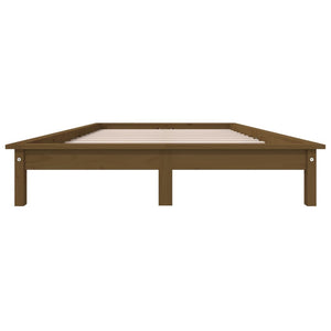 vidaXL Bed Frame Honey Brown 135x190 cm Solid Wood Pine 4FT6 Double