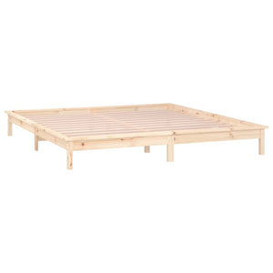 vidaXL LED Bed Frame 135x190 cm 4FT6 Double Solid Wood