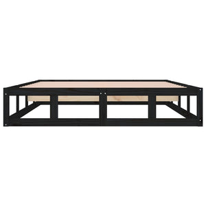 vidaXL Bed Frame Black 150x200 cm 5FT King Size Solid Wood