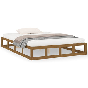 vidaXL Bed Frame Honey Brown 120x190 cm 4FT Small Double Solid Wood
