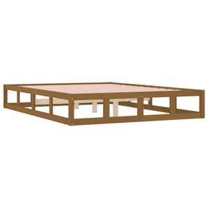 vidaXL Bed Frame Honey Brown 120x190 cm 4FT Small Double Solid Wood