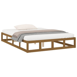 vidaXL Bed Frame Honey Brown 135x190 cm 4FT6 Double Solid Wood