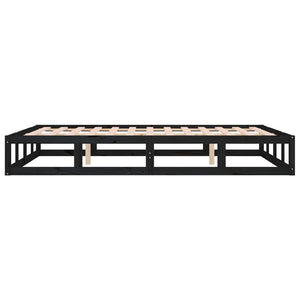 vidaXL Bed Frame Black 135x190 cm 4FT6 Double Solid Wood