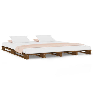 vidaXL Bed Frame Honey Brown 120x190cm Solid Wood Pine 4FT Small Double