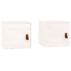 vidaXL Wall Cabinets 2 pcs White 31.5x30x30 cm Solid Wood Pine