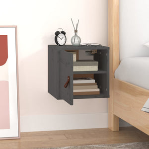 vidaXL Wall Cabinet Grey 31.5x30x30 cm Solid Wood Pine