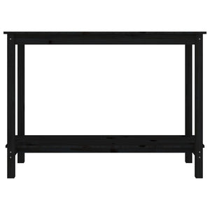 vidaXL Console Table Black 110x40x80 cm Solid Wood Pine