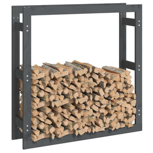 vidaXL Firewood Rack Grey 100x25x100 cm Solid Wood Pine