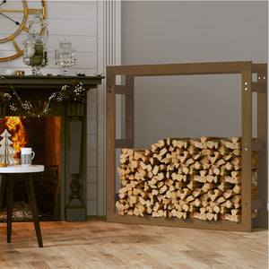 vidaXL Firewood Rack Honey Brown 100x25x100 cm Solid Wood Pine