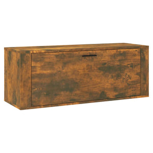 vidaXL Wall Shoe Cabinet Smoked Oak 100x35x38 cm Engineered Wood