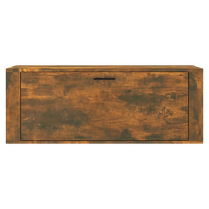 vidaXL Wall Shoe Cabinet Smoked Oak 100x35x38 cm Engineered Wood