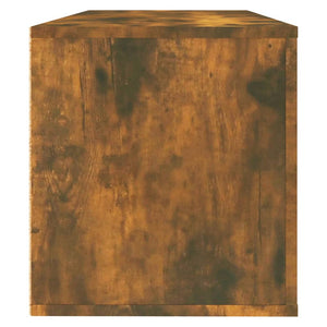 vidaXL Wall Shoe Cabinet Smoked Oak 100x35x38 cm Engineered Wood