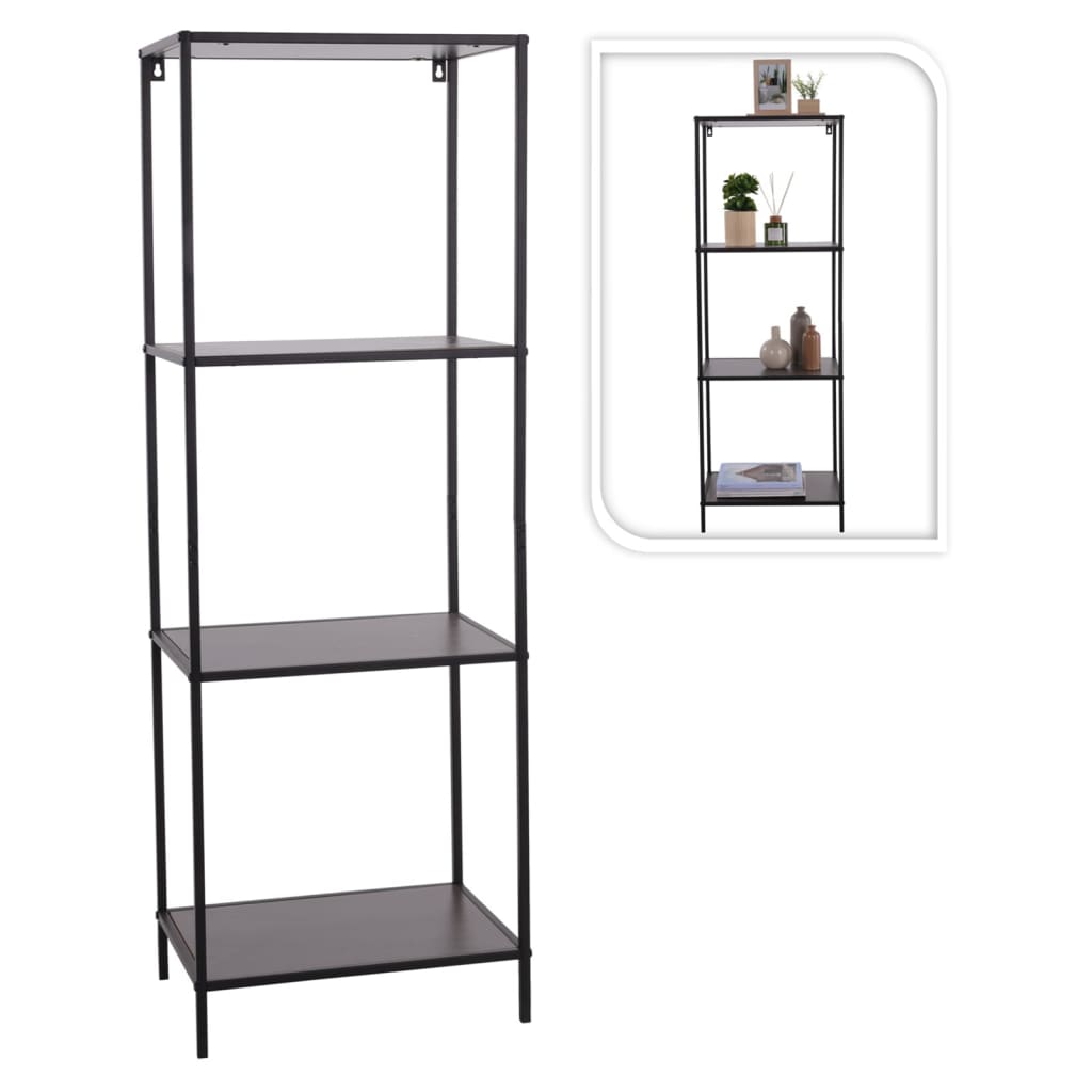 H&S Collection 3-tier Open Cabinet 45x30x130 cm Black
