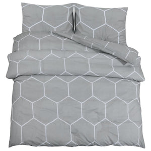vidaXL Duvet Cover Set Grey 260x240 cm Cotton