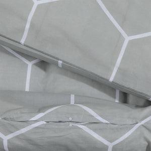 vidaXL Duvet Cover Set Grey 140x200 cm Cotton