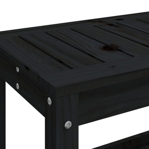vidaXL Garden Bench Black 108x35x45 cm Solid Wood Pine