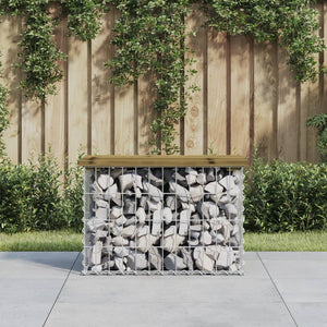 vidaXL Garden Bench Gabion Design 63x31.5x42 cm Impregnated Wood Pine