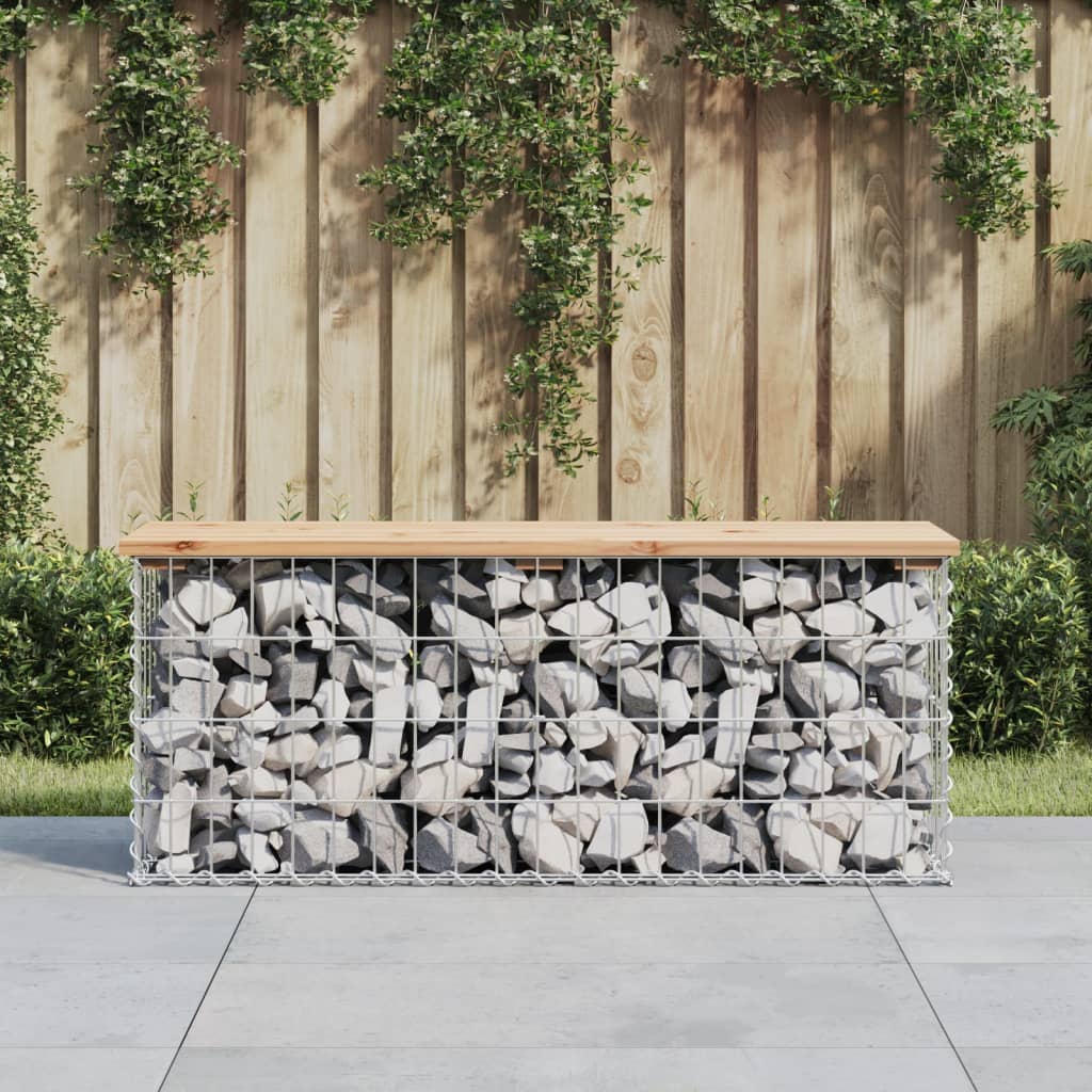 vidaXL Garden Bench Gabion Design 103x31.5x42 cm Solid Wood Pine