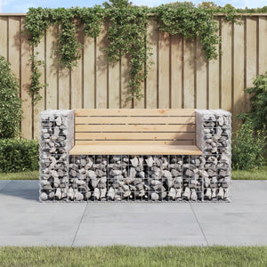 vidaXL Garden Bench Gabion Design 143x71x65.5 cm Solid Wood Pine