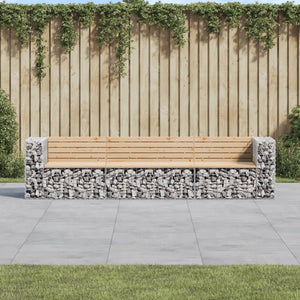 vidaXL Garden Bench Gabion Design 287x71x65.5 cm Solid Wood Pine