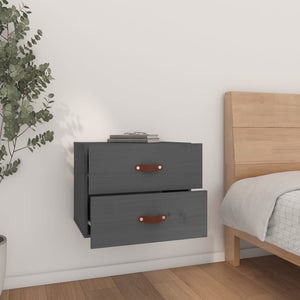 vidaXL Wall-mounted Bedside Cabinets 2 pcs Grey 50x36x40 cm