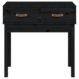 vidaXL Console Table Black 76.5x40x75 cm Solid Wood Pine