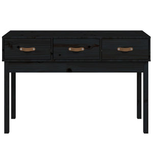 vidaXL Console Table Black 114x40x75 cm Solid Wood Pine