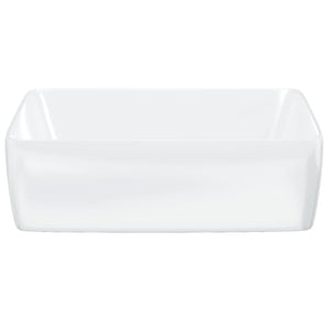 vidaXL Wash Basin White 48x37x13 cm Ceramic Rectangle
