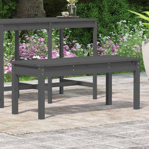vidaXL Garden Bench Grey 109x44x45 cm Solid Wood Pine