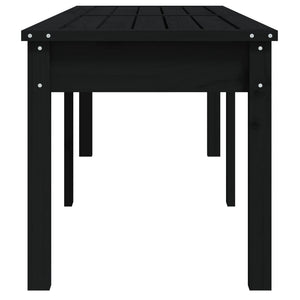 vidaXL 2-Seater Garden Bench Black 159.5x44x45 cm Solid Wood Pine