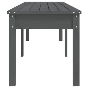 vidaXL 2-Seater Garden Bench Grey 203.5x44x45 cm Solid Wood Pine