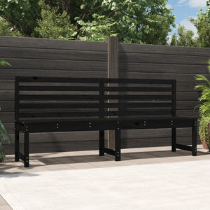 vidaXL Garden Bench Black 201.5 cm Solid Wood Pine