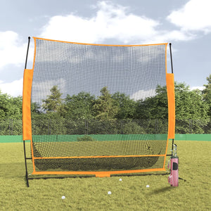 vidaXL Golf Practice Net Black and Orange 215x107x216 cm Polyester