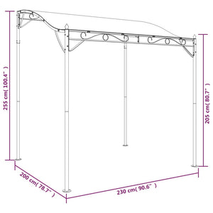 vidaXL Canopy Cream 2x2.3 m 180 g/m² Fabric and Steel