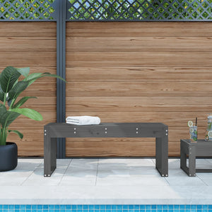 vidaXL Garden Bench Grey 110x38x45 cm Solid Wood Pine