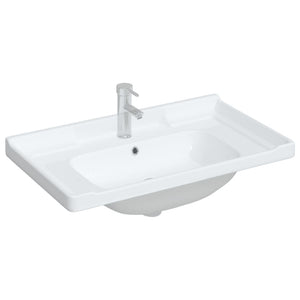 vidaXL Bathroom Sink White 81x48x23 cm Rectangular Ceramic
