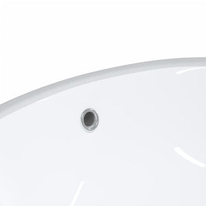 vidaXL Bathroom Sink White 43x35x19 cm Oval Ceramic