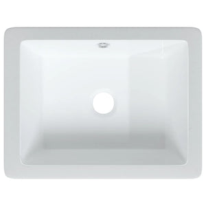 vidaXL Bathroom Sink White 39x30x18.5 cm Rectangular Ceramic