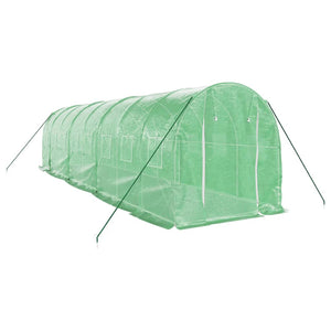 vidaXL Greenhouse with Steel Frame Green 16 m² 8x2x2 m
