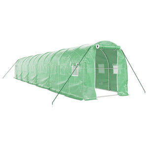 vidaXL Greenhouse with Steel Frame Green 24 m² 12x2x2 m