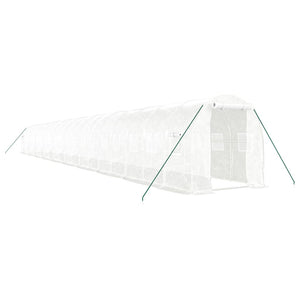 vidaXL Greenhouse with Steel Frame White 40 m² 20x2x2 m
