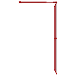 vidaXL Walk-in Shower Wall with Clear ESG Glass Red 100x195 cm