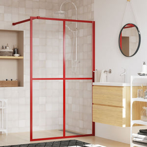 vidaXL Walk-in Shower Wall with Clear ESG Glass Red 118x195 cm